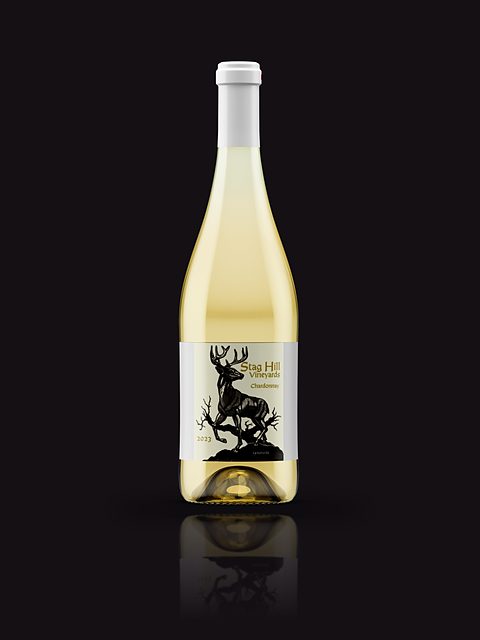 A bottle of Stag Hill Chardonnay.
