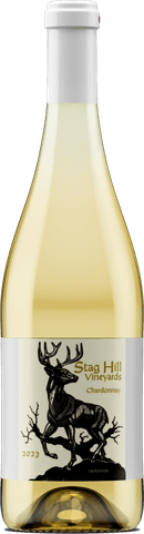 A bottle of Stag Hill Chardonnay.
