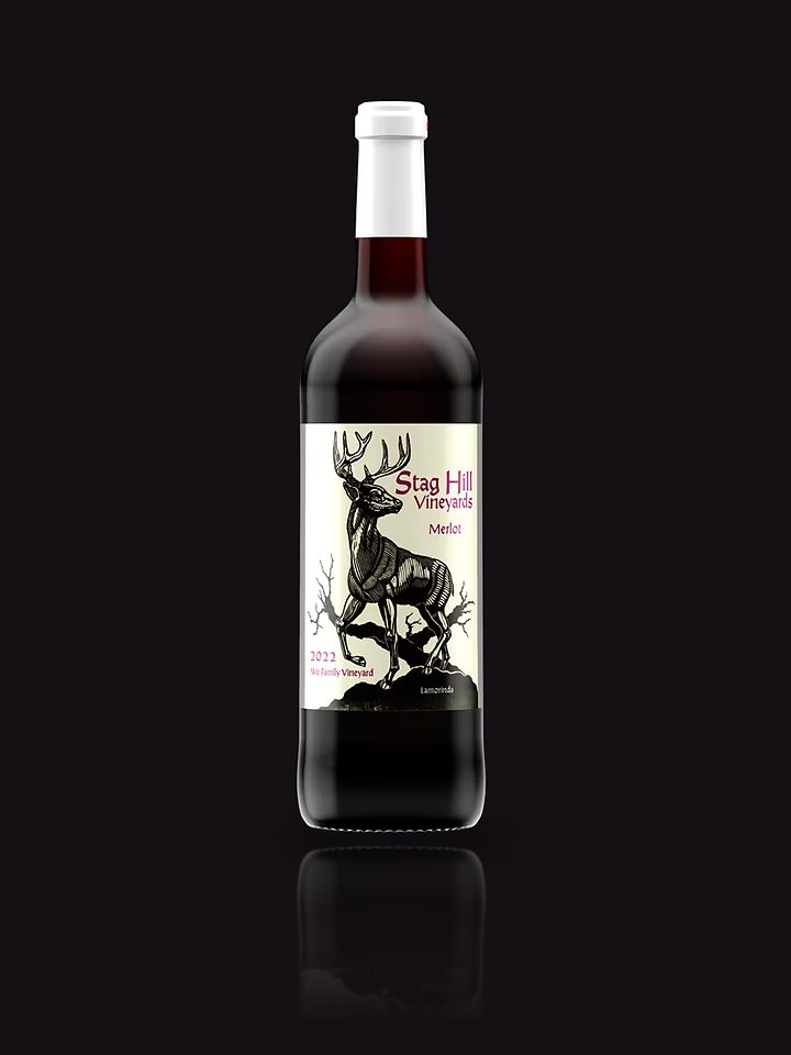 A bottle of Stag Hill Merlot.