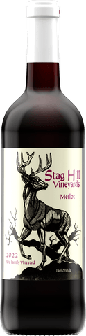 A bottle of Stag Hill Merlot.