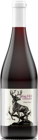 A bottle of Stag Hill Pinot Noir.
