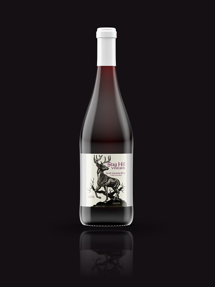 A bottle of Stag Hill Syrah and Grenache Blend.