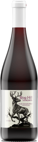 A bottle of Stag Hill Syrah and Grenache Blend.
