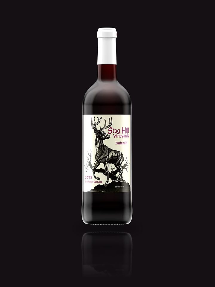 A bottle of Stag Hill Zinfandel.