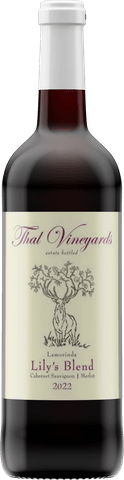 A bottle of Thal Vineyards Lily&rsquo;s Blend.