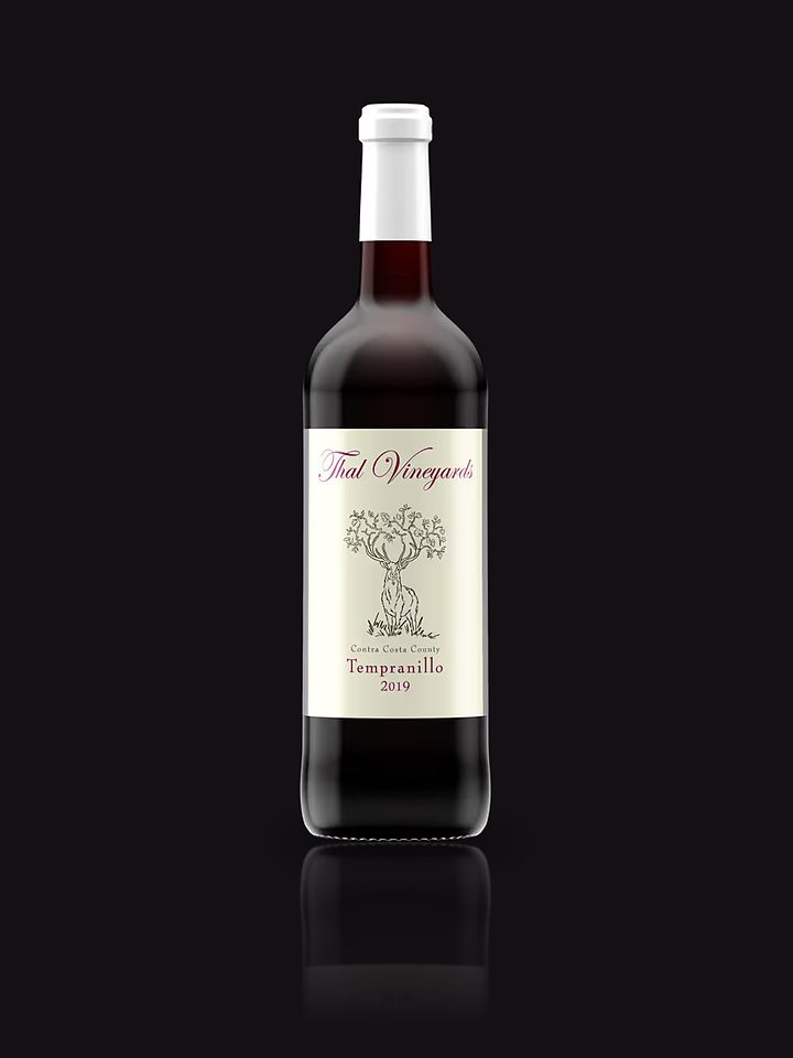 A bottle of Thal Vineyards Tempranillo.