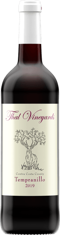 A bottle of Thal Vineyards Tempranillo.